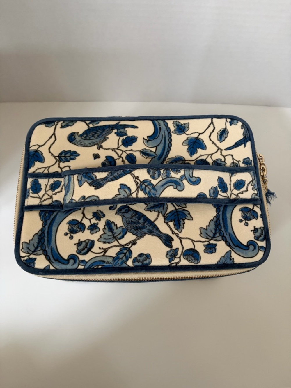 Sezane Jewelry Organizer Case Blue Birds Travel Storage Antoinette Poisson Gift - Picture 8 of 15